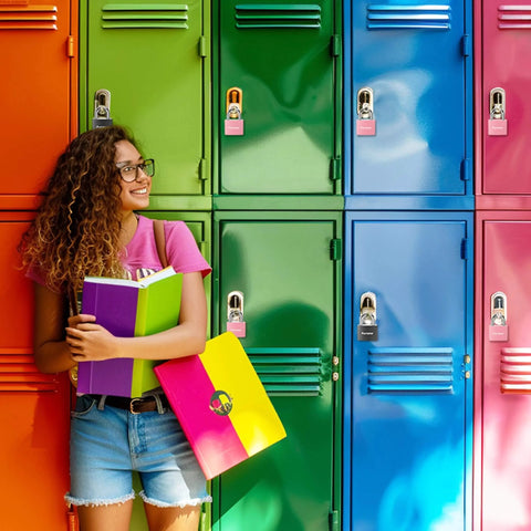 Colorful lockers with 2 Pack Aluminum Padlocks With 3 Keys Alike Seven Eighths Inch 43mm Small Locks For School Gym