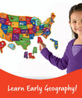 Child playing with Magnetic US Map Puzzle For Kids Kid Friendly Geography Tool With State Names And Shapes Hands On Learning
