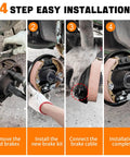4-step installation of Rear Golf Cart Brake Assembly Kit for TXT PDS Medalist and Yamaha G14 G22, includes brake shoes