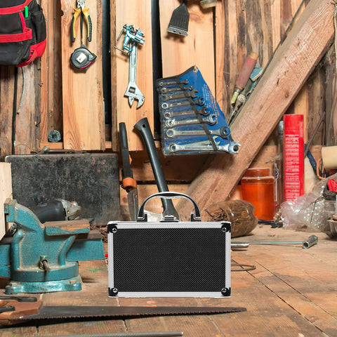 Compact Toolbox Organizer With Reinforced Handle For Hand Tools And Accessories Portable Small Tool Storage Box Pro Grade Case in workshop