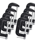 Eight Piece 4 Inch Heavy Duty C Clamps Set With Cast Iron Frame And Sliding T Handle 1125 Lb Clamp Force Thickened Jaw Galvanized Finish