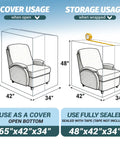 Diagram of Crystal Clear Plastic Moving Chair Cover Bag For Storage And Transport Extra Large 65 X 42 X 34 Inch Waterproof