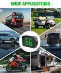 Straight Shot Gps Digital Speedometer For Car Wireless Dash Speed Tracker showing applications on various vehicles like trucks and golf carts.