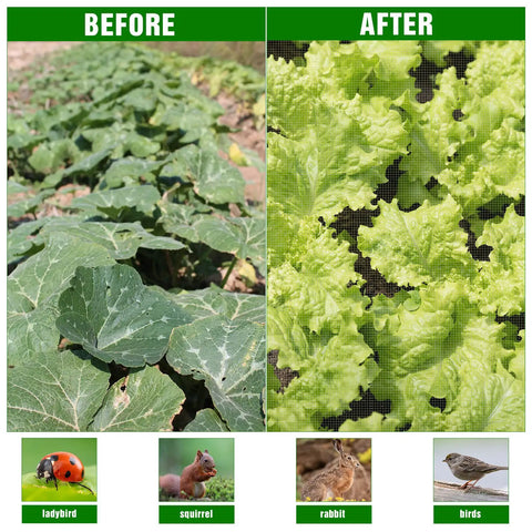 Ultra Fine Garden Netting 10 x 200 ft Plant Covers Keep Veggies, Fruits, and Trees Safe From Birds and Pests