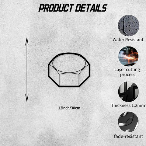 Modern Industrial Geometric Metal Wall Art Panel Premium Sturdy Home Decor Finish For Living Room Bedroom Accent Minimalist Shelf Display Top Shelf Solid Build No Fuss Everyday Space Refresh Black, 12 inch round design, laser cut.