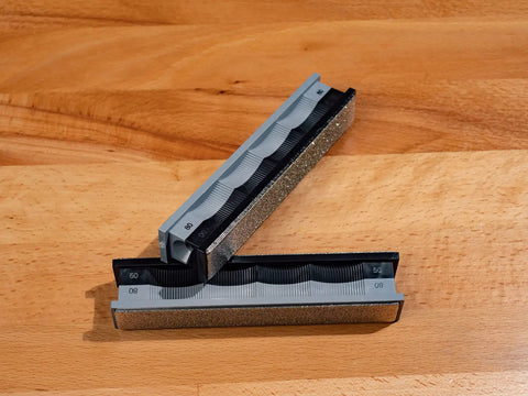 Dual sided Coarse Diamond Stones Set 50 Grit And 80 Grit for knife sharpening on wooden surface