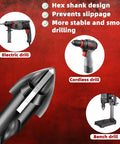 Close-up of ZKH 10-piece cemented carbide masonry drill bit set tip (3/16–1/2 in) for concrete and ceramics.