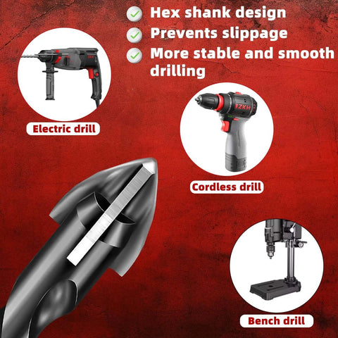 Close-up of ZKH 10-piece cemented carbide masonry drill bit set tip (3/16–1/2 in) for concrete and ceramics.