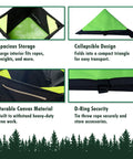 Heavy Duty Throw Line Cube Storage Bag For Arborists with collapsible triangle design, spacious interior, and durable canvas material.