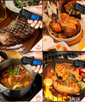 Fast Digital Meat Thermometer With Magnetic Backlight Waterproof Design For Cooking, Grilling, BBQ, Baking, Smoking And Candy Making used on steak, chicken, soup, and grilled meat