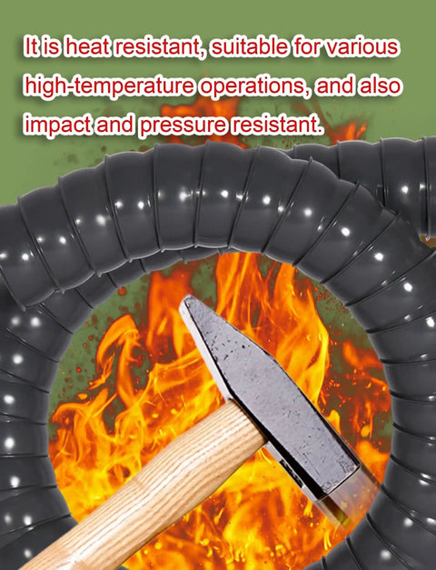 Heavy Duty Flexible Fume Extraction Hose For Welding Smoke And Industrial Dust Removal Solder Vent Tube with hammer, heat resistant features.