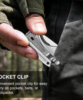 EDC Pocket Knife With 3.5 Inch Flipper And Liner Lock 420C Stainless Steel Blade clipped to a pocket for easy carry