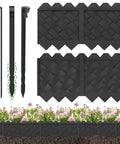30Ft Plastic Landscape Edging Border With 5.1 Inch Exposed Height, 6.73 Inch Total Height, 3D Weaving Garden Border For Flower Beds, Lawn