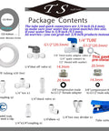 Amazon TSnsfCerti NSF 1/4 in RO tubing with push-to-connect fittings kit; includes 30 ft tubing and 11 connectors.