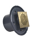 6 Inch Pvc Adjustable Commercial Floor Drain With Hefty Brass Grate And Square Ring Easy Pivot Strainer For Sloped Concrete