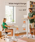 Mobile Standing Desk On Wheels With Pneumatic Lift Sit To Stand Adjustable Height From 28.9 To 46.1 Inches Portable Laptop Desk
