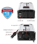 300W DC 12V To 110V Car Inverter With LED Display showing dual USB ports and AC outlets for charging devices.