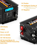 Trail Tough 5000 Watt Power Inverter 12 V Dc To 120 V Ac Converter For Campers And Solar Setups with LCD, USB ports, and cooling fan.