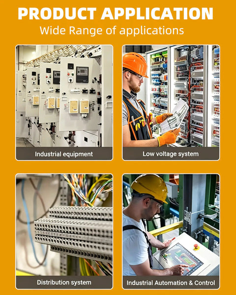 One Hundred Pcs Pt2.5 Push In Din Rail Terminal Blocks Feed Through Twin Spring Cage Screwless Wire Connectors No Sweat Quick Wiring AWG 26 To 12 For Industrial Control Panels Gray in industrial application settings.