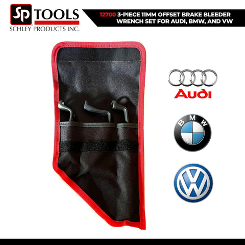 3 Piece 11mm Offset Brake Bleeder Wrench Set For Audi BMW VW Caliper Mounted Electromechanical Parking Brake Compatible