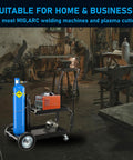 MIG TIG ARC Welder Cart With Upgraded Handle, Heavy Duty Portable Welding Station On Galvanized Casters in workshop