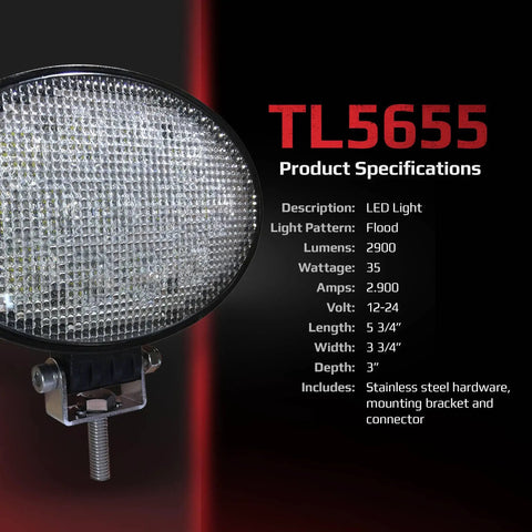 Close-up of 12V LED Tractor And Combine Flood Light With Connector Replacement For Case IH 5088 5130 5140 6088 6140 7010 7088 7120 7130