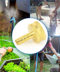 2 Pack 3/8 Barb To 3/4 Female GHT Thread Swivel Brass Garden Hose Connector With Clamps For Quick Leak Free Garden Hose Repairs And Easy All Weather Connections Durable Solid Brass on hose