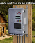Rugged Outdoor Ready Ventilated ABS Electrical Junction Box With IP65 Waterproof Enclosure installed on wooden post