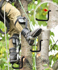 Hunter using 16 Pack 4 Inch Screw In Tree Steps For Hunting Heavy Duty Tree Climbing Gear With Self Tapping Screws on tree