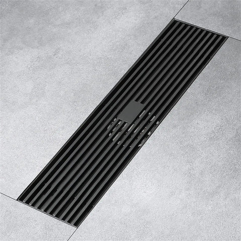 Heavy Duty Stainless Steel Rectangle Shower Drain Tile Insert Grate with removable hair catcher for quick water flow.