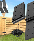 Heavy Duty Gate Hinges 2 Pack 270 Degree Adjustable Butt Folding Door Hinge With Screws for Wood Fences, Barn Doors Black