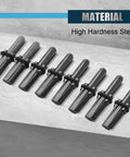 Heavy Duty Rock Splitting Wedges With Rotary Hammer Drill Bit Tough As Nails Steel Build For Concrete Breaking And Demolition Jobs; nine wedges made of high hardness steel.