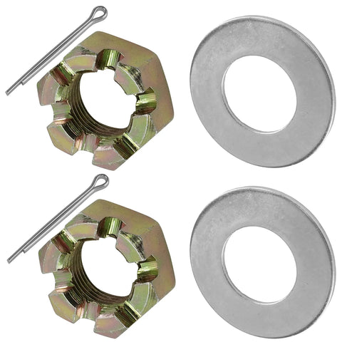 Premium Rock Solid Double Front Axle Castle Nut Kit With Reinforced Washer And Cotter Pin Bolt Right Up For Polaris Ranger 570 2014 To 2018 And Sportsman Models