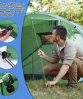 Man securing tent with All In One Tarp Clip Set Built Tough With Heavy Duty Clips And Ball Bungee Cords 72 Piece Pack