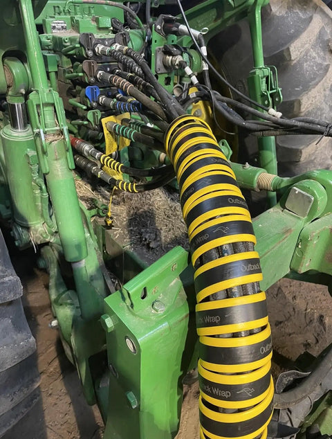 Hydraulic Hose Management Protector And Tagging Wrap For Farming And Agricultural Gear Tractors Harvesters Planters And Sprayers