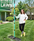 Person holding Lawn Leveling Rake With 30 Inch Head And 78 Inch Adjustable Steel Handle For Soil Sand Dirt And Grass