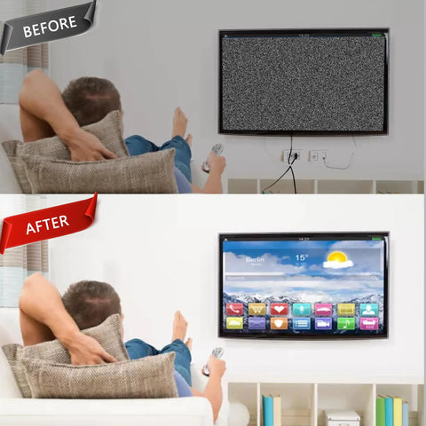 Before and after using In Wall TV Cable Management Kit For A Clean Wire Free Setup Hide Power Cords Behind Wall With Two Pass Throughs And Hole Saw Drill Attachment Included Simple Easy Installation For A Sleek No Mess TV Setup