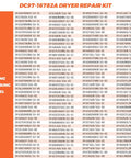 Image of a compatibility chart for Upgraded Dryer Repair Kit With Drum Rollers Idler Pulley Belt And Self Lubricating Tension Spring.