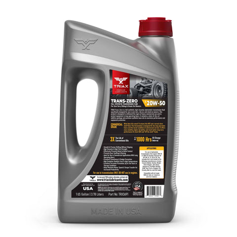 Trans Zero 20W50 Full Synthetic Hydrostatic Transmission Oil For Zero Turn Riding And Stand On Lawn Mowers With Top Notch Year Round Protection Sludge Resistant Formula 1 Gallon