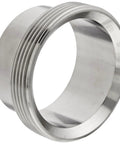 Stainless Steel 304 Sanitary Fitting With Long Threaded Bevel Seat Weld Ferrule For 3 Inch Tube OD Leak Resistant Seal Built For High Temp