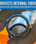 Rotary Duct And Tube Cutter For Large HDPE Ducts And Fiber Optic Lines Cuts 36 To 52 Millimeters with high carbon steel blades.