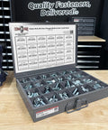 Grade 10.9 JIS Hex Flange Bolts And Serrated Flange Nuts Kit in tray, 402-Piece Assortment for auto and machinery projects, zinc clear finish