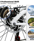 Trail Ready Rugged Hardtail Mountain Bike With 24 Inch Wheels 7 Speed Trigger Shifter Knobby Tires Mechanical Disc Brakes Close-up
