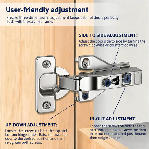 All In One Soft Close Cabinet Hinges Kit For Half Inch Overlay Face Frame Cabinets With 105 Degree Concealed Hinges 10 Pack