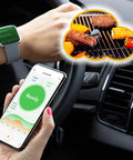 ProTemp 2 Plus Wireless Meat Thermometer With Temperature Controller showing live data on watch and smartphone via Bluetooth and WiFi.