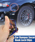 Universal Car Bumper Security Hook Clips Quick Release For Trunk Fasteners Blue 105x33mm, installed on car bumper