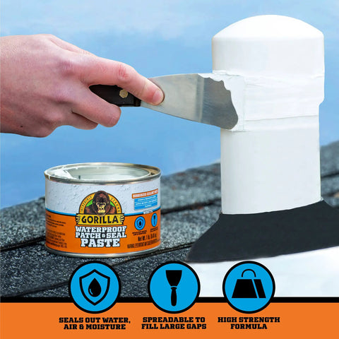 Heavy Duty Waterproof Patch And Sealant Paste That Sticks To Wet Or Dry Surfaces For A Quick No Mess Seal Of Gaps Cracks And Leaks Rubberized White Sealant 1 Lb Can Instant Water And Air Seal UV And Temperature Resistant