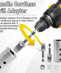 Heavy Duty Trailer Jack Drill Adapter Half Inch Hex Socket For One Inch Drive Shaft Stainless Steel Cordless Drill Attachment
