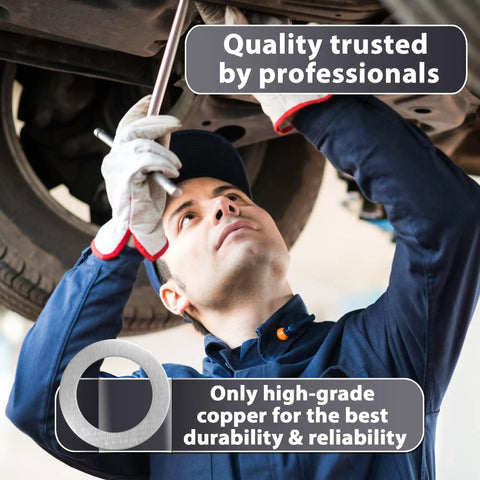 Mechanic using Premium 15 Pack Oil Drain Plug Crush Washers 14mm Replacement Gasket Seal For Hyundai And Kia Cars Aluminum Alloy