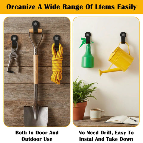Heavy Duty Magnetic Hooks Strap Four Pack Magnetic Tool Holder Strap No Drill Garage Organizer for holding tools and watering cans